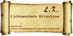 Lichtenstern Krisztina névjegykártya