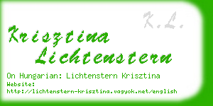 krisztina lichtenstern business card